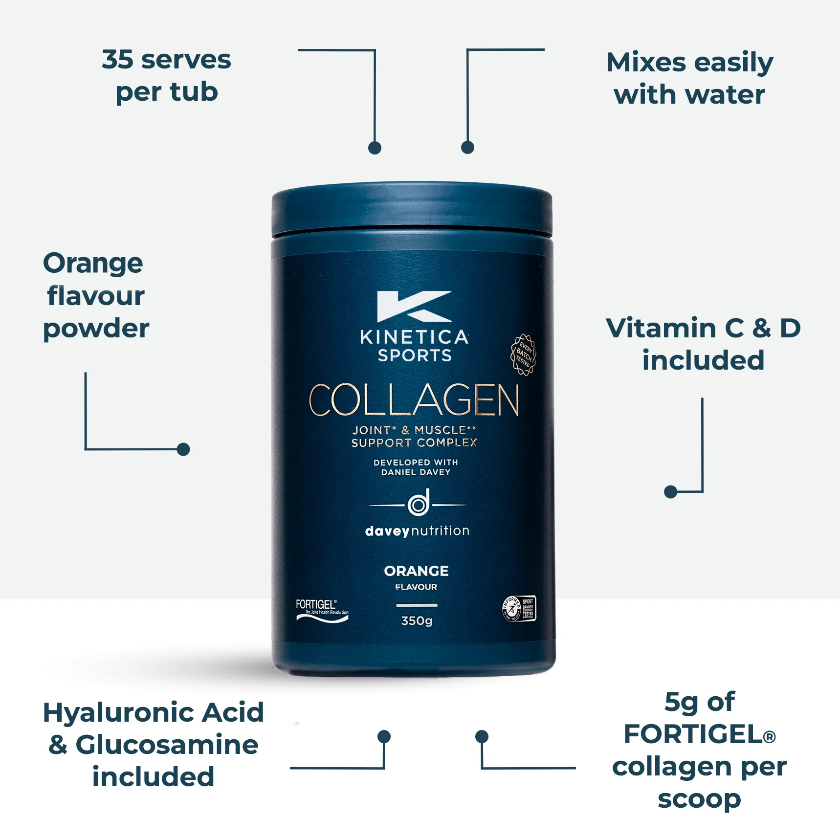 Collagen Powder Joint* & Muscle** Support Complex - 350g - Orange - Image 3