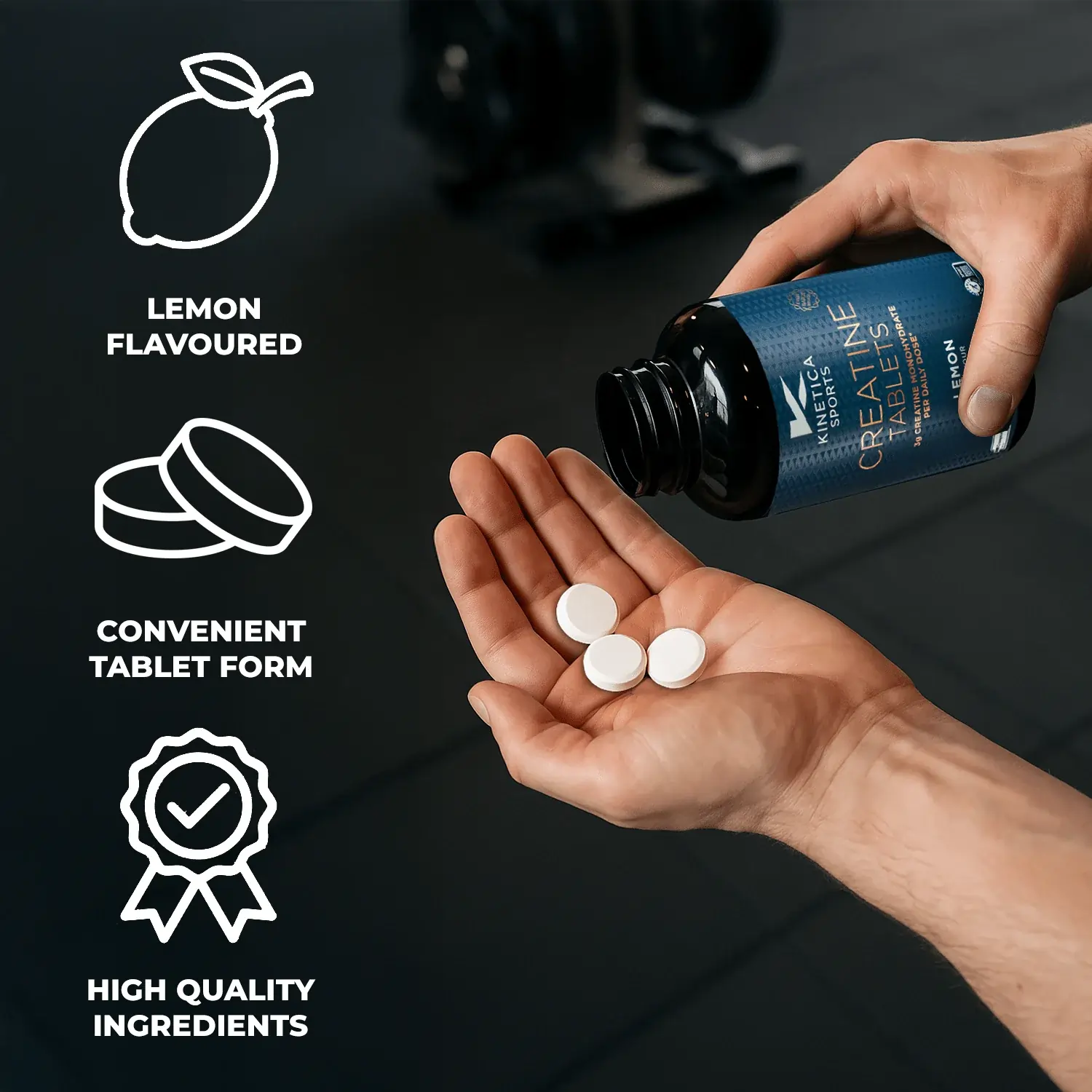 Creapure® Creatine Monohydrate Tablets - Lemon Flavour - Chewable - Image 4
