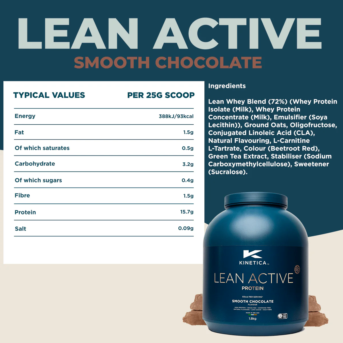 Lean Active Protein Chocolate 1.8kg - Image 6