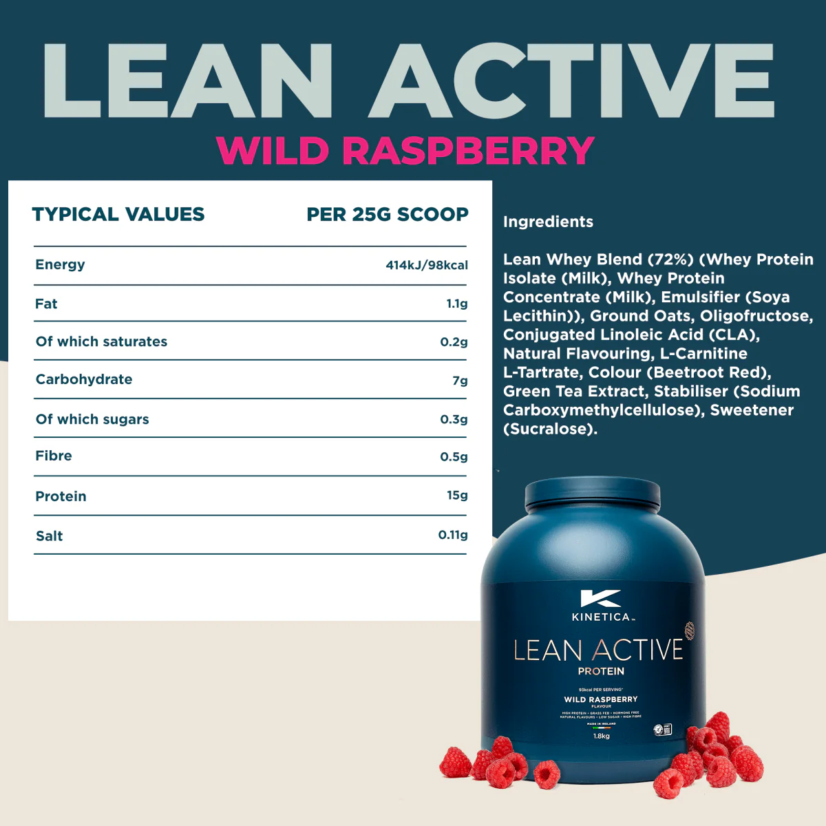 Lean Active Wild Raspberry 1.8kg - Image 6