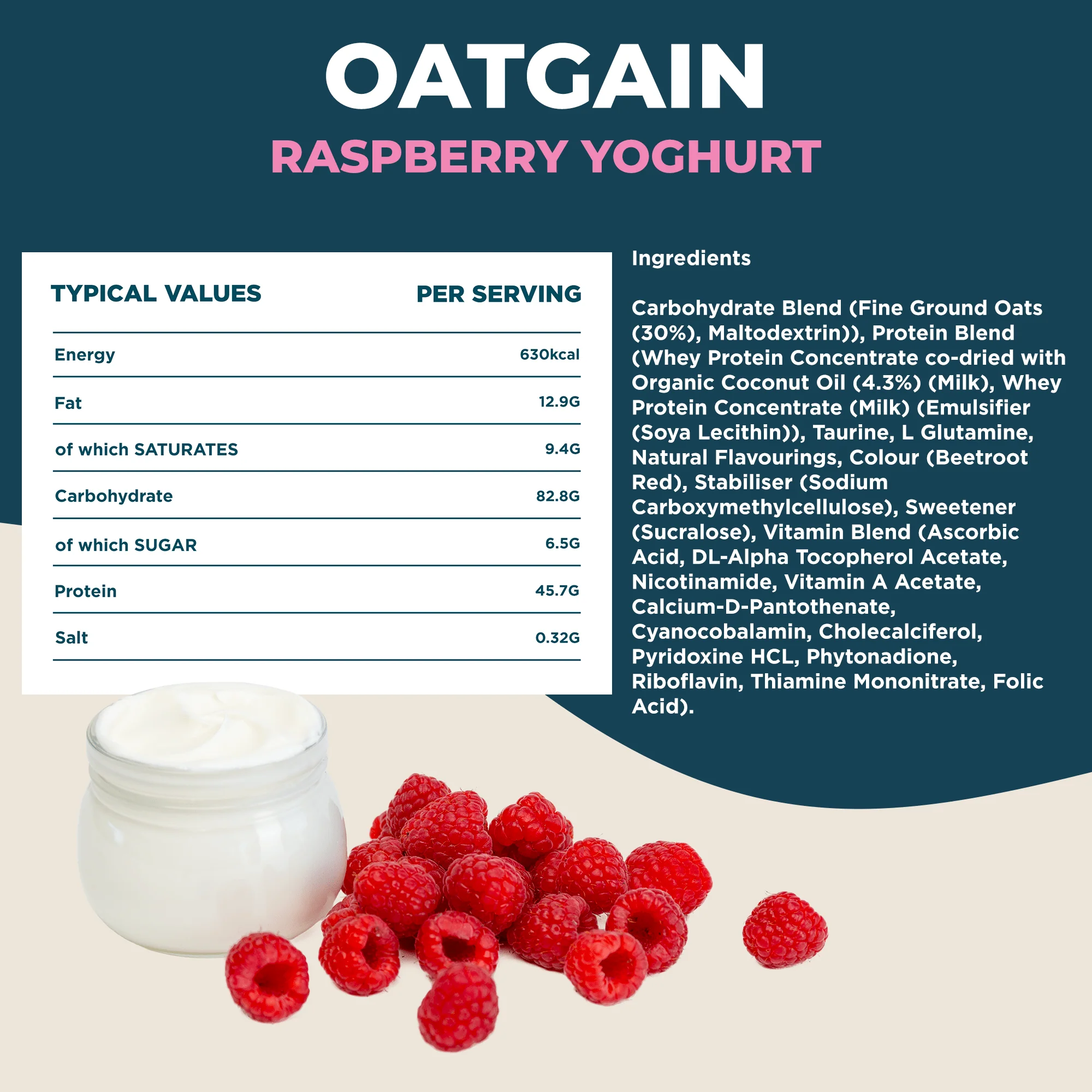OatGain Raspberry Yoghurt  2.4kg - Image 7